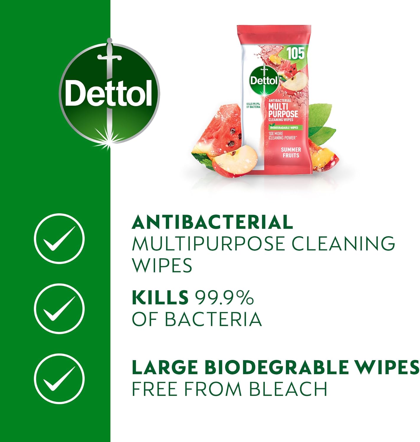 Quick cleaning antibacterial wipes – Dettol summer fruits