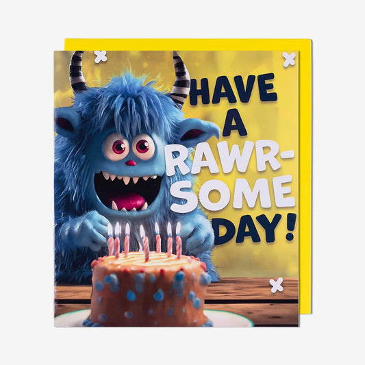 Fun monster themed card for kids, a great pick among greeting cards near me for playful celebrations