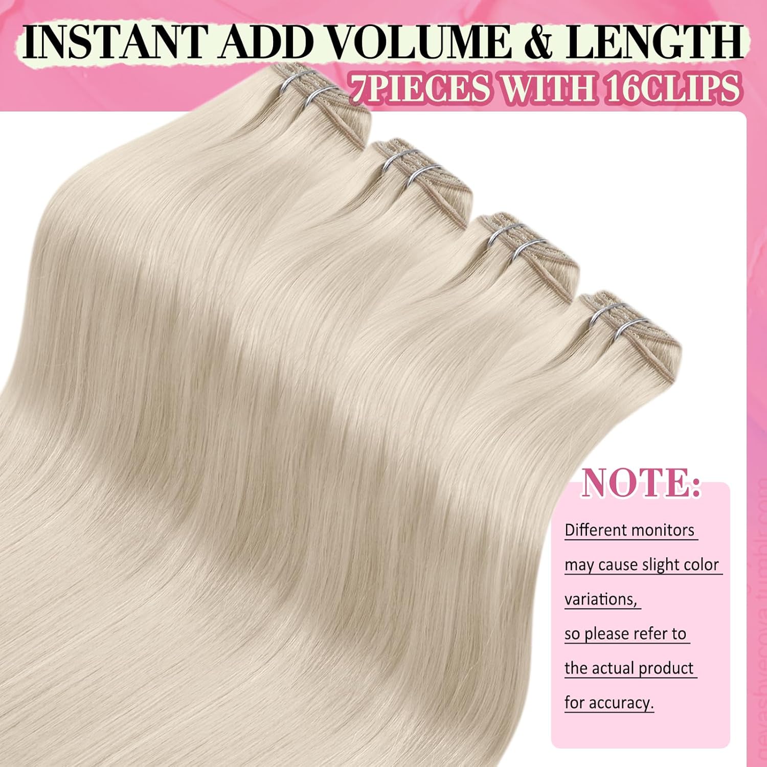Double weft platinum blonde extensions human hair texture