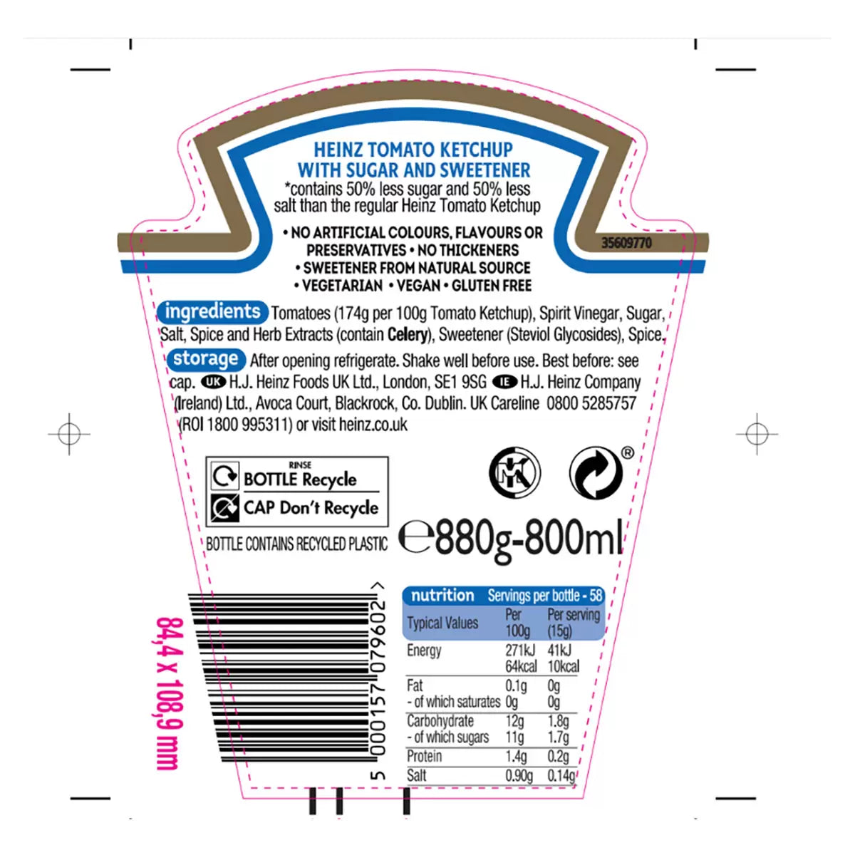 Low sugar vegan friendly tomato ketchup twin pack