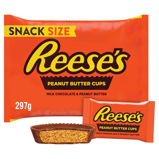 Reese’s Peanut Butter Cups Snacksize Multipack 297g milk chocolate with peanut butter filling
