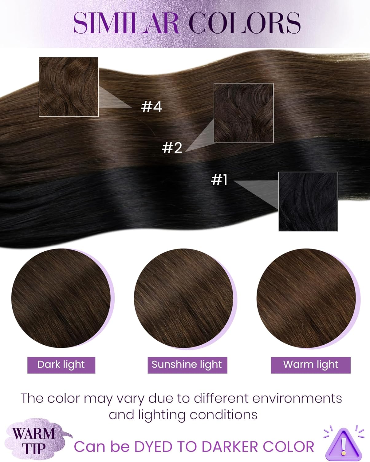Remy quality micro ring extensions in dark brown