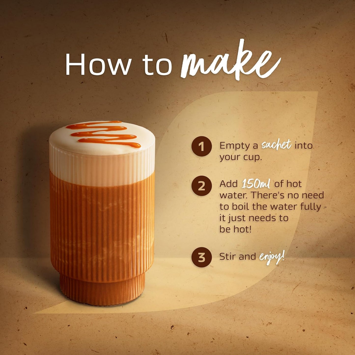 responsibly sourced coffee latte sachets