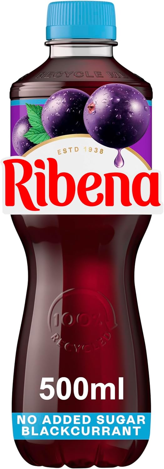 Ribena Blackcurrant Juice Drink 12-Pack, showcasing 500ml bottles
