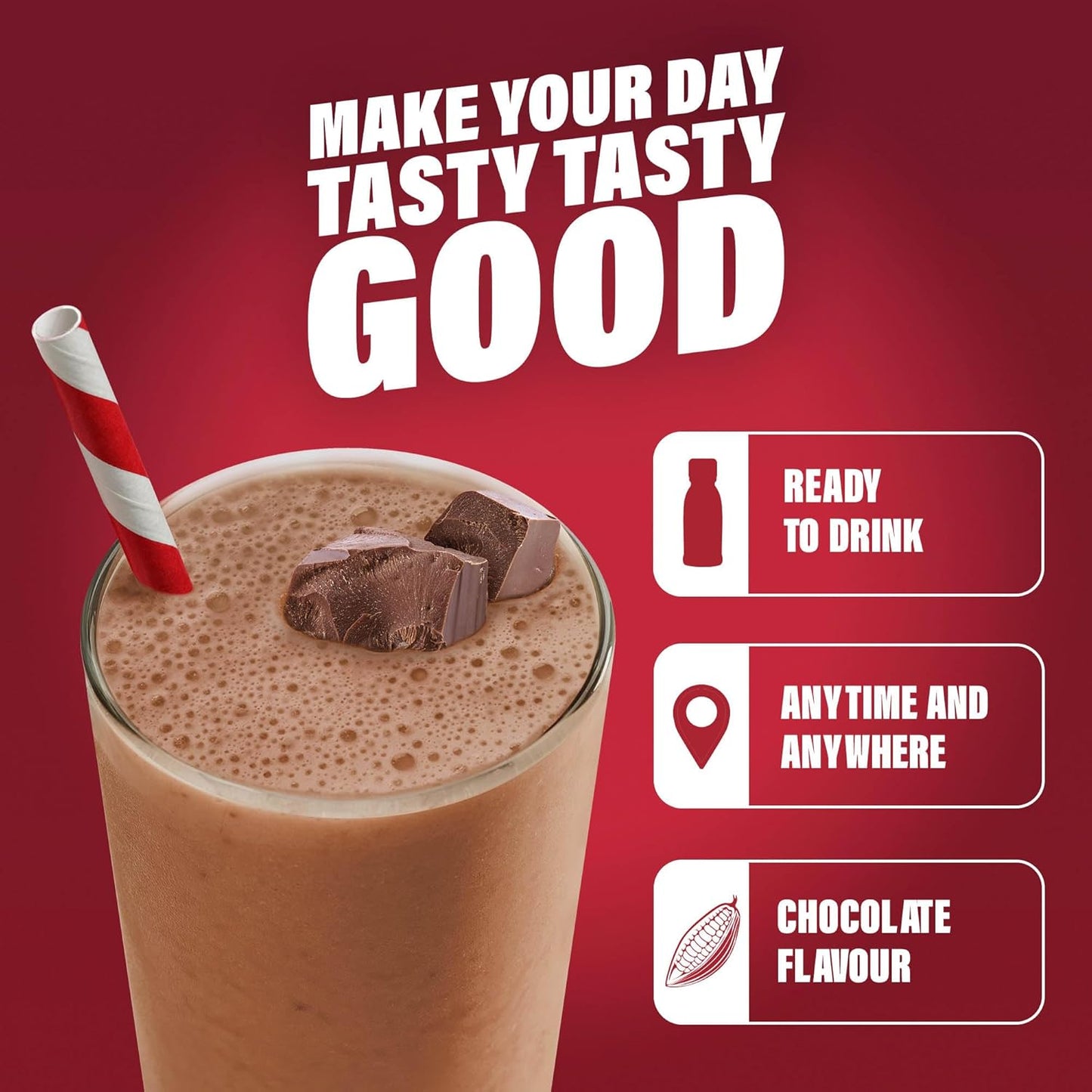 High-protein diet shake in bottles