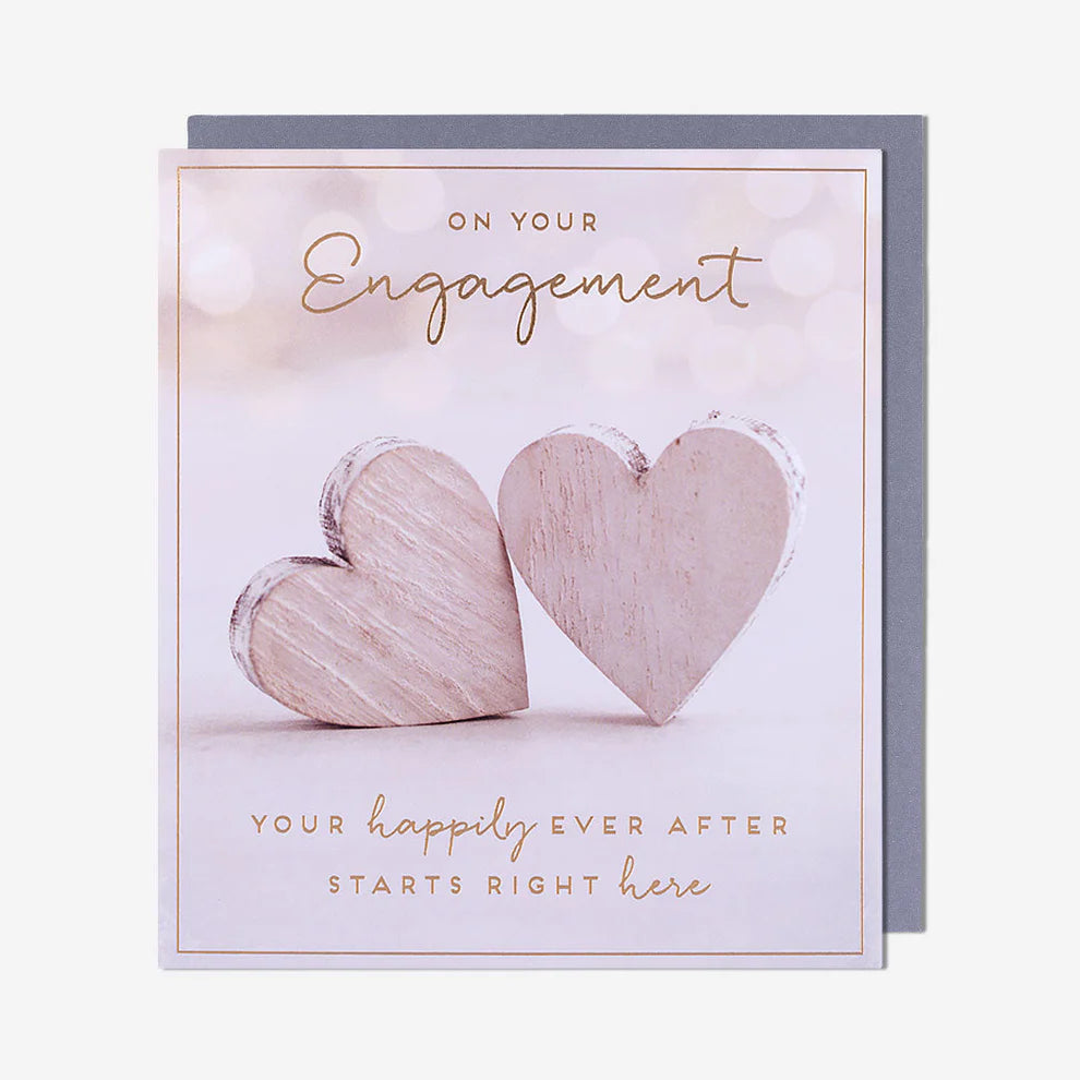 Romantic hearts engagement card for couples celebrating their engagement