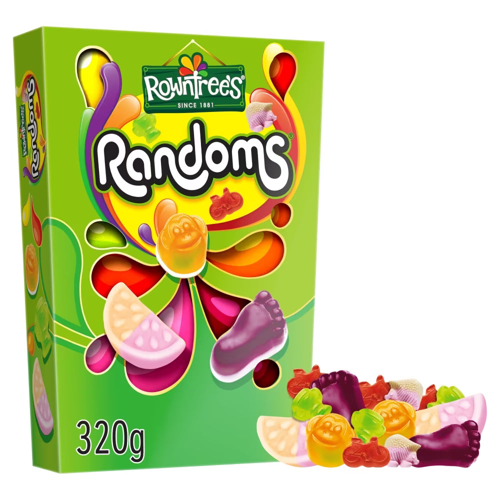 Rowntree's Randoms 320g assorted fruit flavoured chewy sweets carton