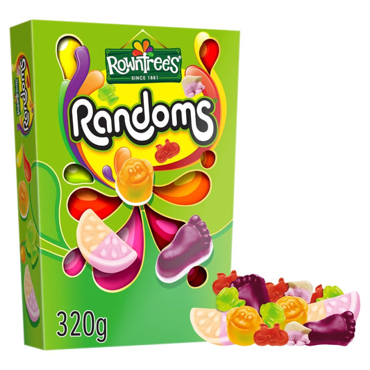 Rowntree's Randoms 320g assorted fruit flavoured chewy sweets carton