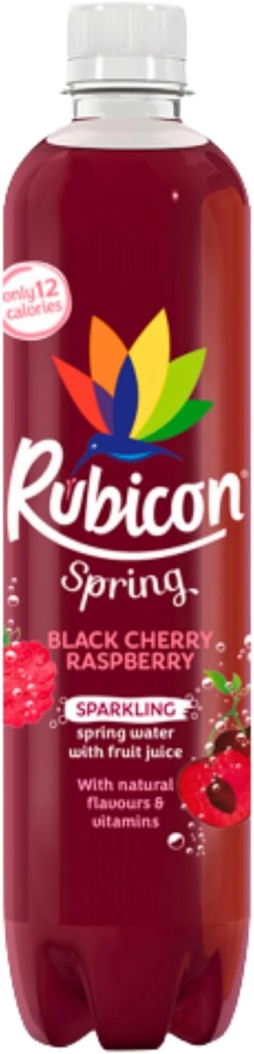 12 x 500ml Rubicon Spring Black Cherry Raspberry Sparkling Bottles