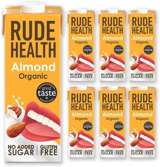organic almond milk 6 pack from rude health lactose free plant drink