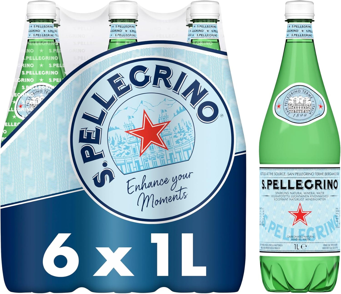 san pellegrino sparkling water 6 x 1l bottles