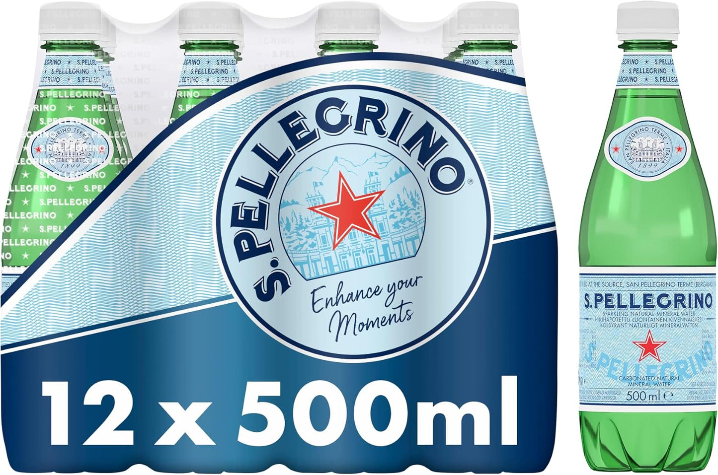 san pellegrino sparkling water 12 x 500ml bottles