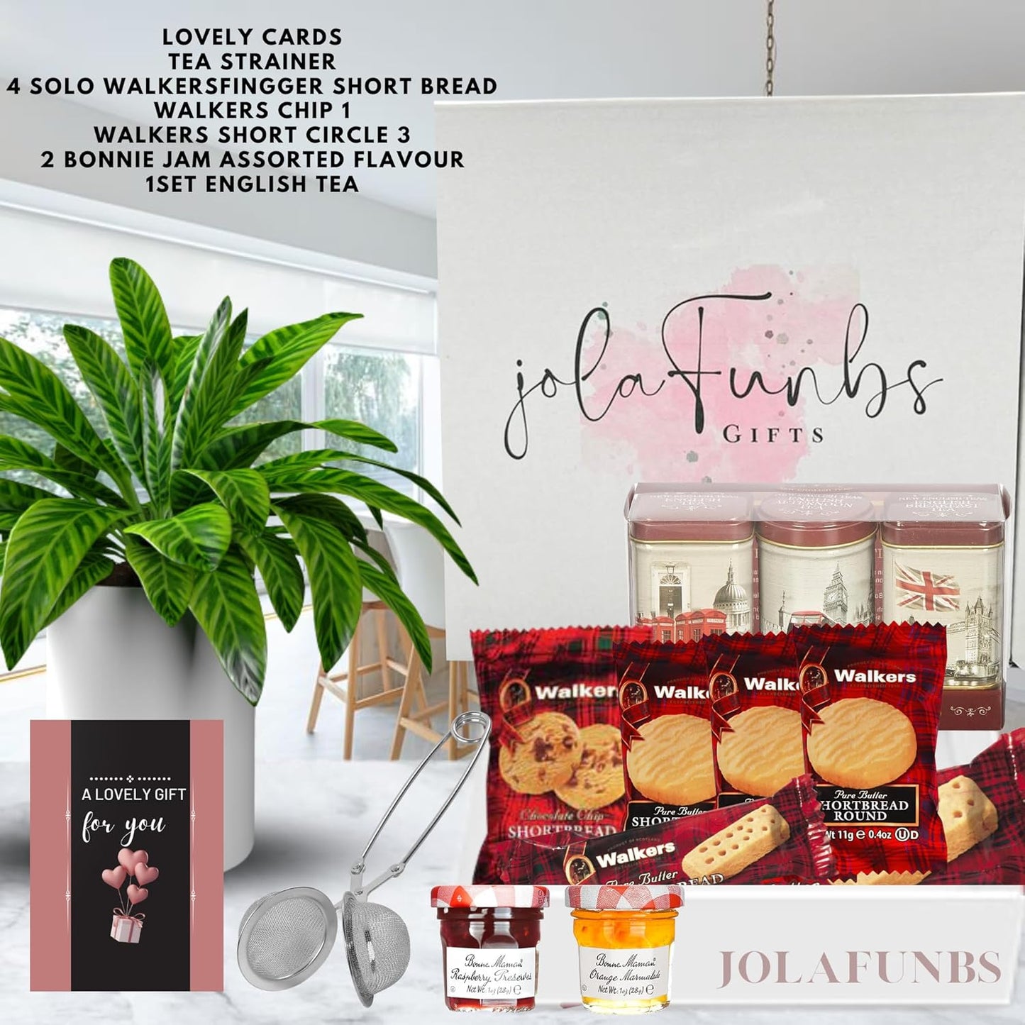 Classic shortbread and tea gift box including celebration cards