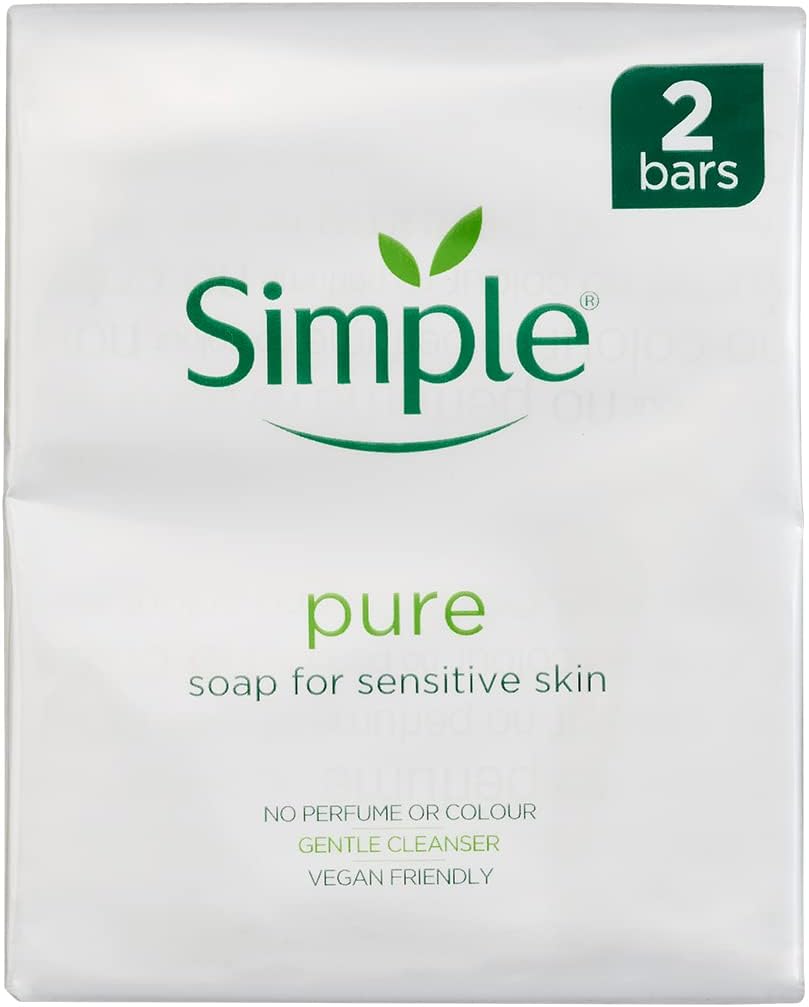 Simple Soap Bars 2 x 100g providing soft and smooth skin after each use