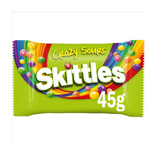 Skittles Chewy Sweets Sour Fruit Flavoured 45g bags, bulk pack of 36