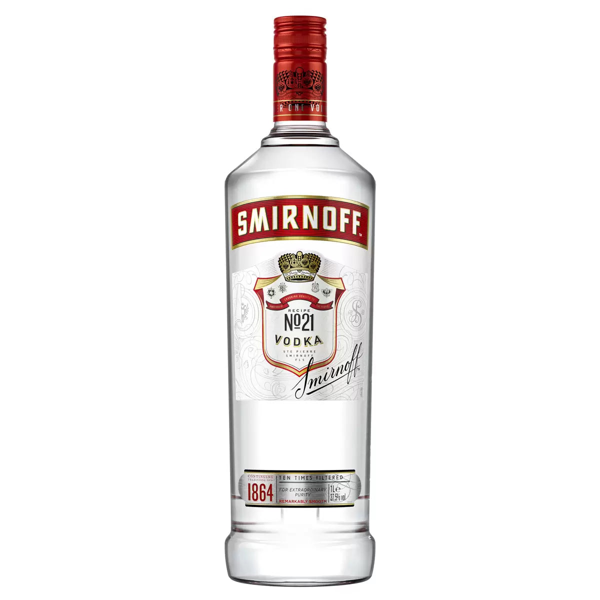 Smirnoff Red Label No. 21 Vodka 1L bottle