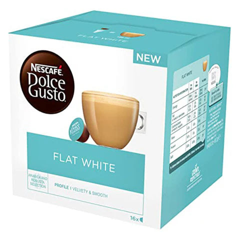 One-pod flat white coffee with milk and espresso