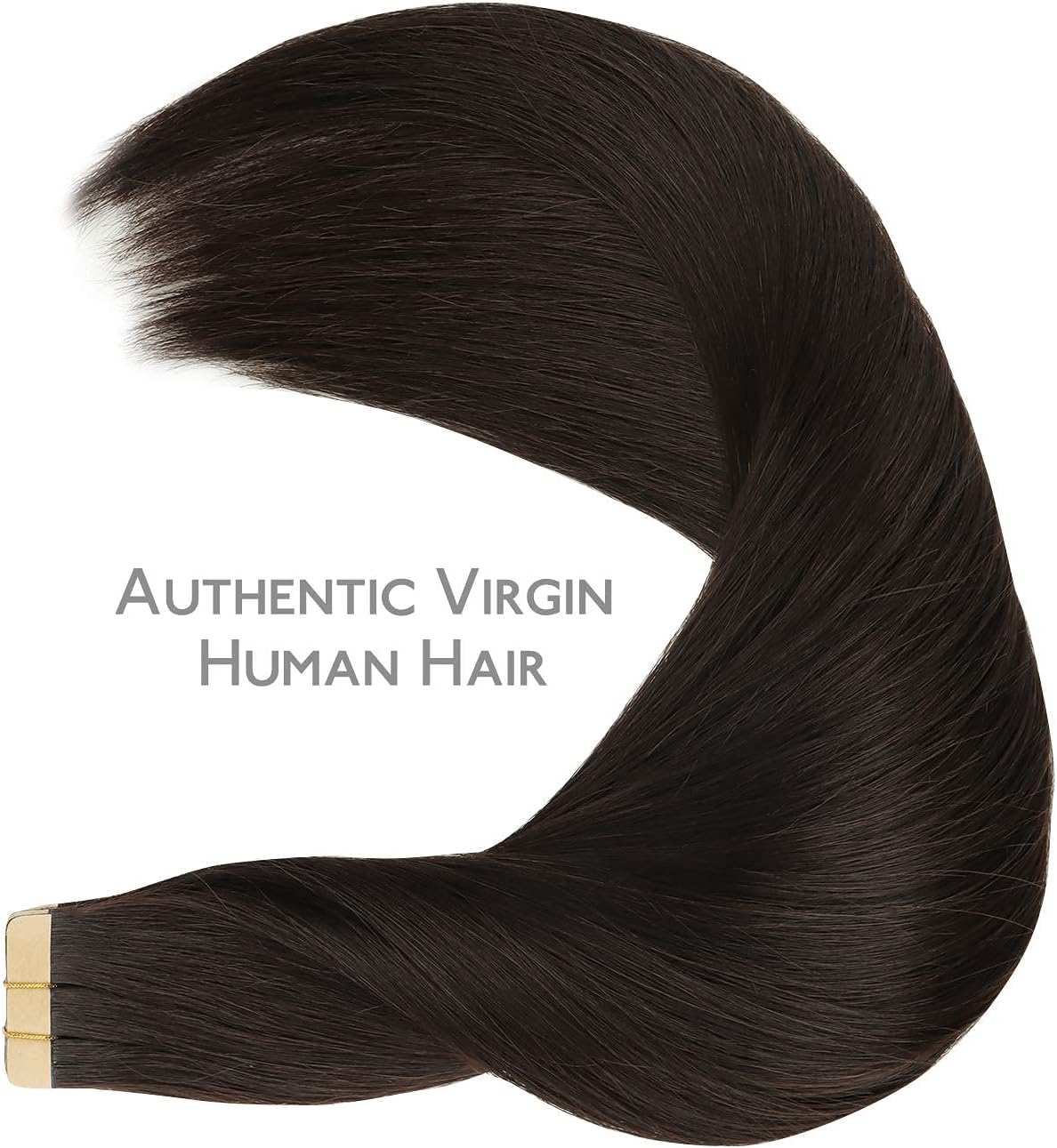 Remy quality tape in extensions in deep brown tone
