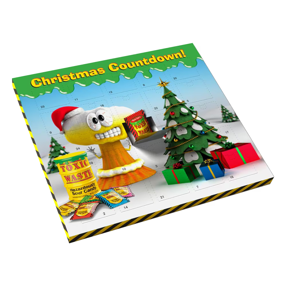 75g Toxic Waste Advent Calendar, super sour treats behind every door
