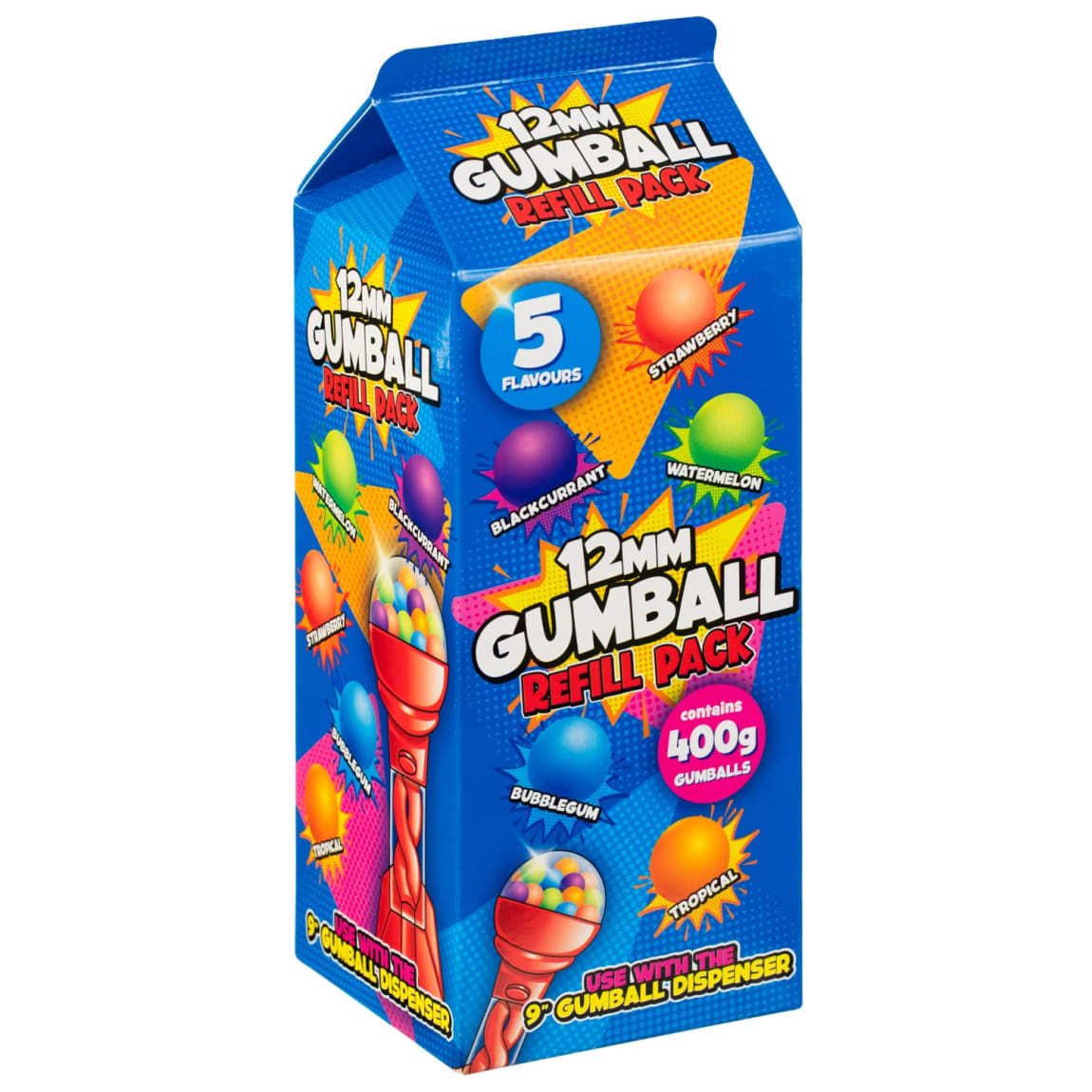 Sour Gumball Refill Pack 12mm 400g colourful chewy sweets