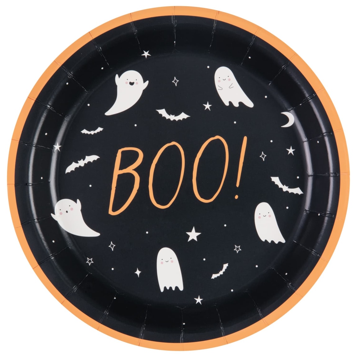 15-pack Halloween paper plates with playful spooky designs