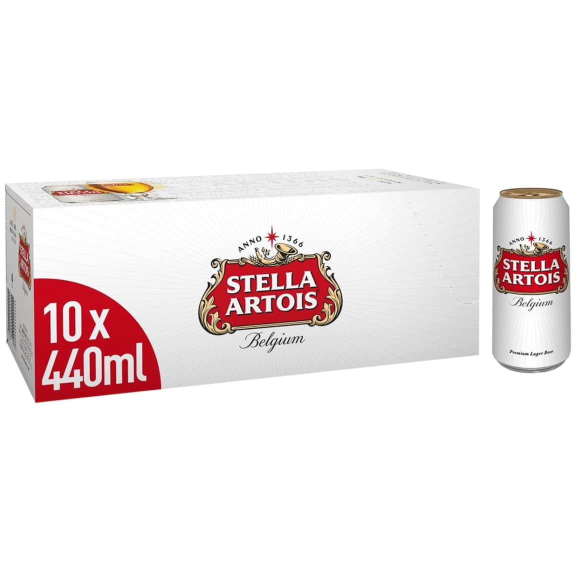 Stella Artois 10 x 440ml Belgian lager beer cans