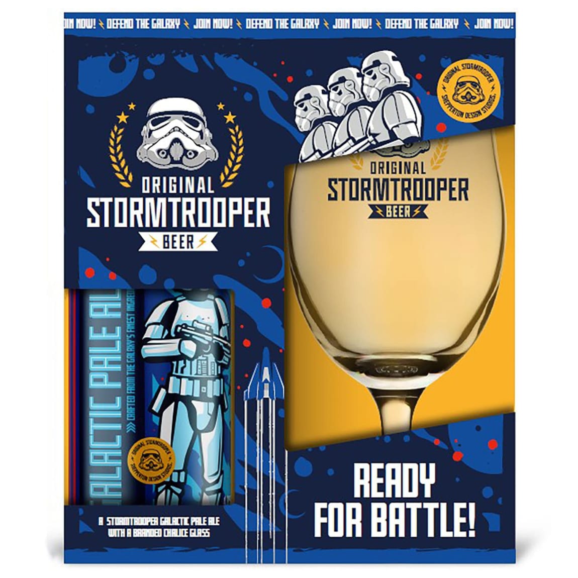 Star Wars themed gift set featuring Stormtrooper ale and chalice glass