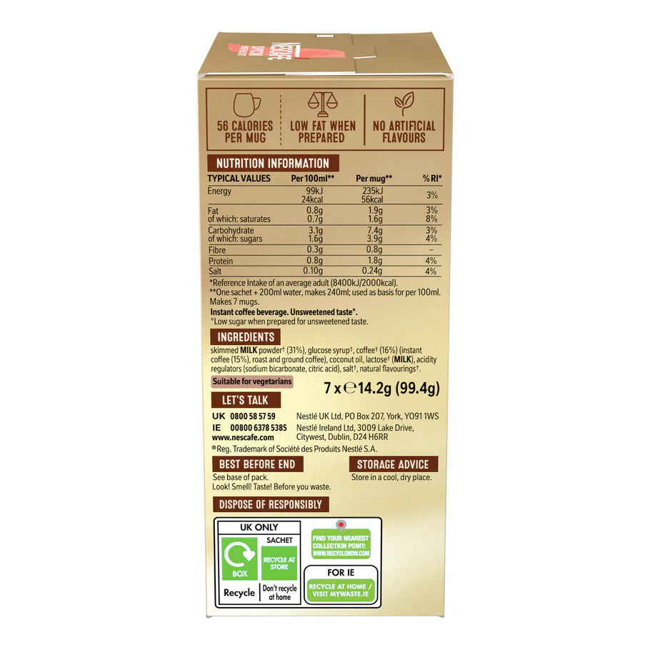 Instant cappuccino without added sugar