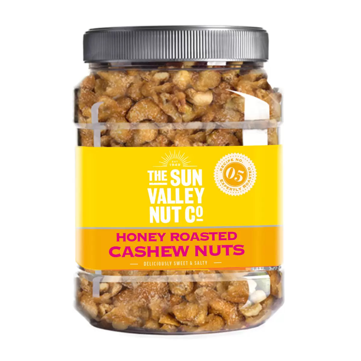 Sun Valley Honey Roasted Cashews 1.1kg tub sweet and salty nuts