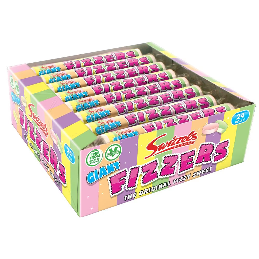 Swizzels Giant Fizzers 24 x 40g rolls in bulk box