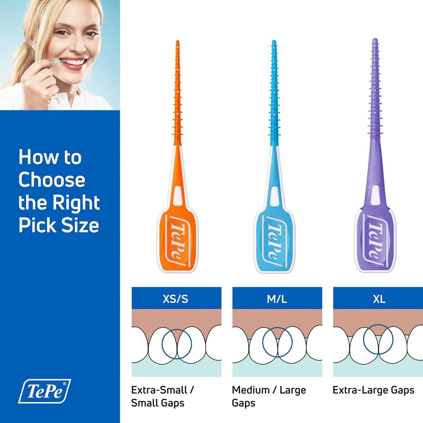TePe EasyPick Blue M-L 36 Pack Interdental Picks