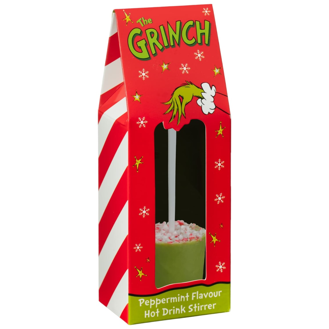 Grinch peppermint hot chocolate stirrer for Christmas