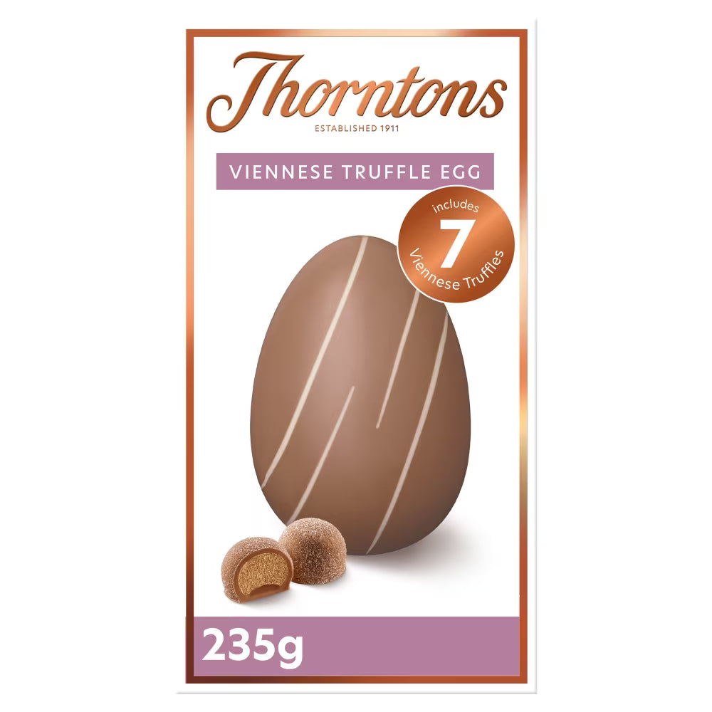Thorntons Viennese Truffle Egg 235g with hollow milk and white chocolate