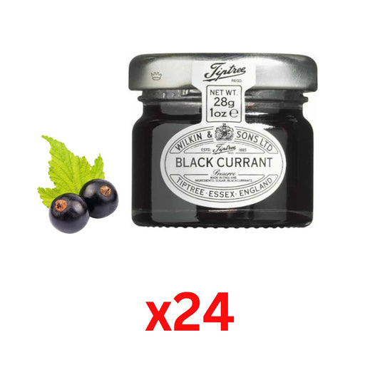 Tiptree Blackcurrant Jam Mini Jars 28g vegan, kosher, gluten-free