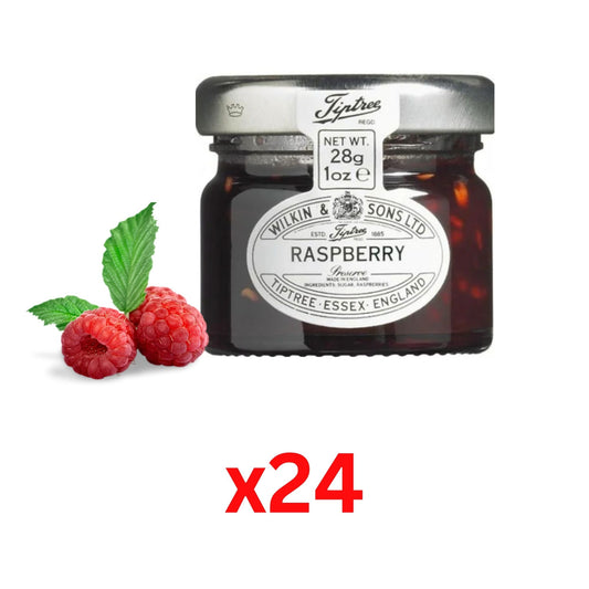 Tiptree Raspberry Jam Mini Jars 24-pack vegan, kosher, coeliac-safe
