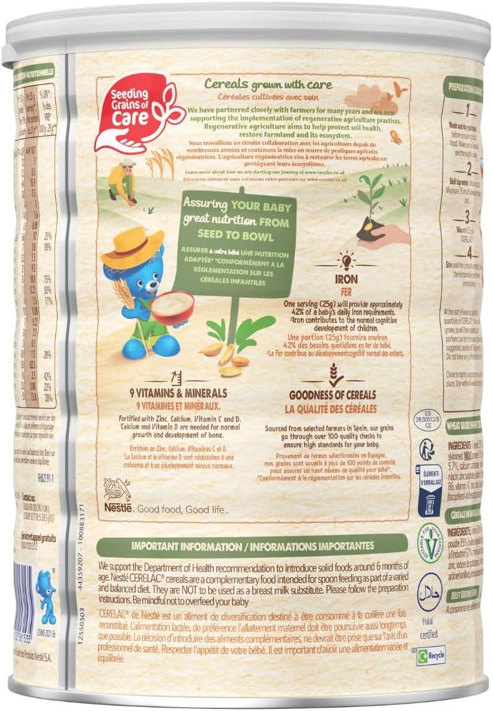 fortified toddler cereal suitable from 12 months