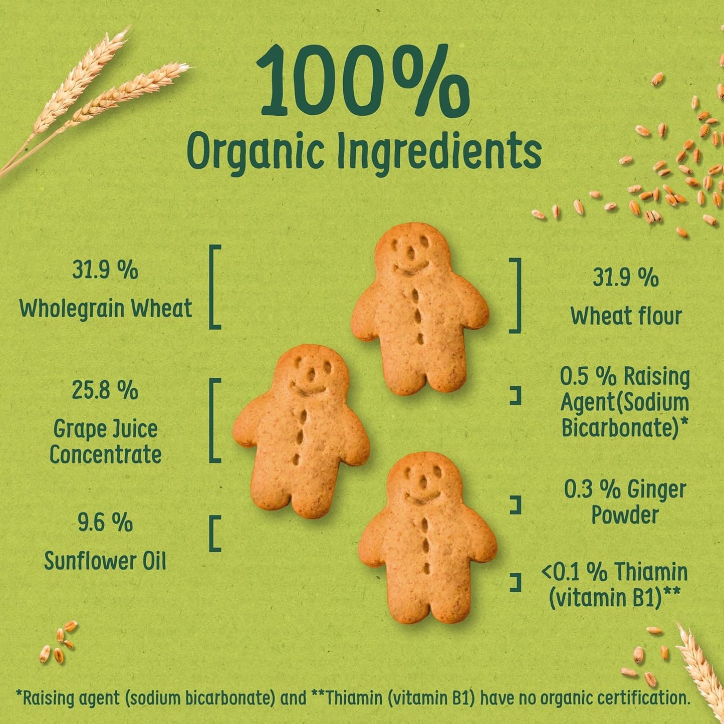 organic ginger and cinnamon biscuit for toddlers