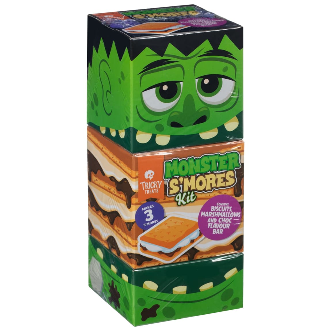 Fun Halloween Monster S’mores Kit with spooky design