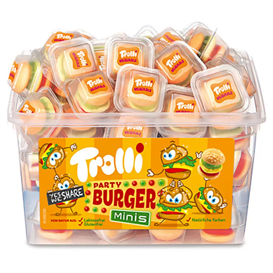 Trolli Party Burger Mini Gummies 60 pack – fun fruit-flavoured sweets