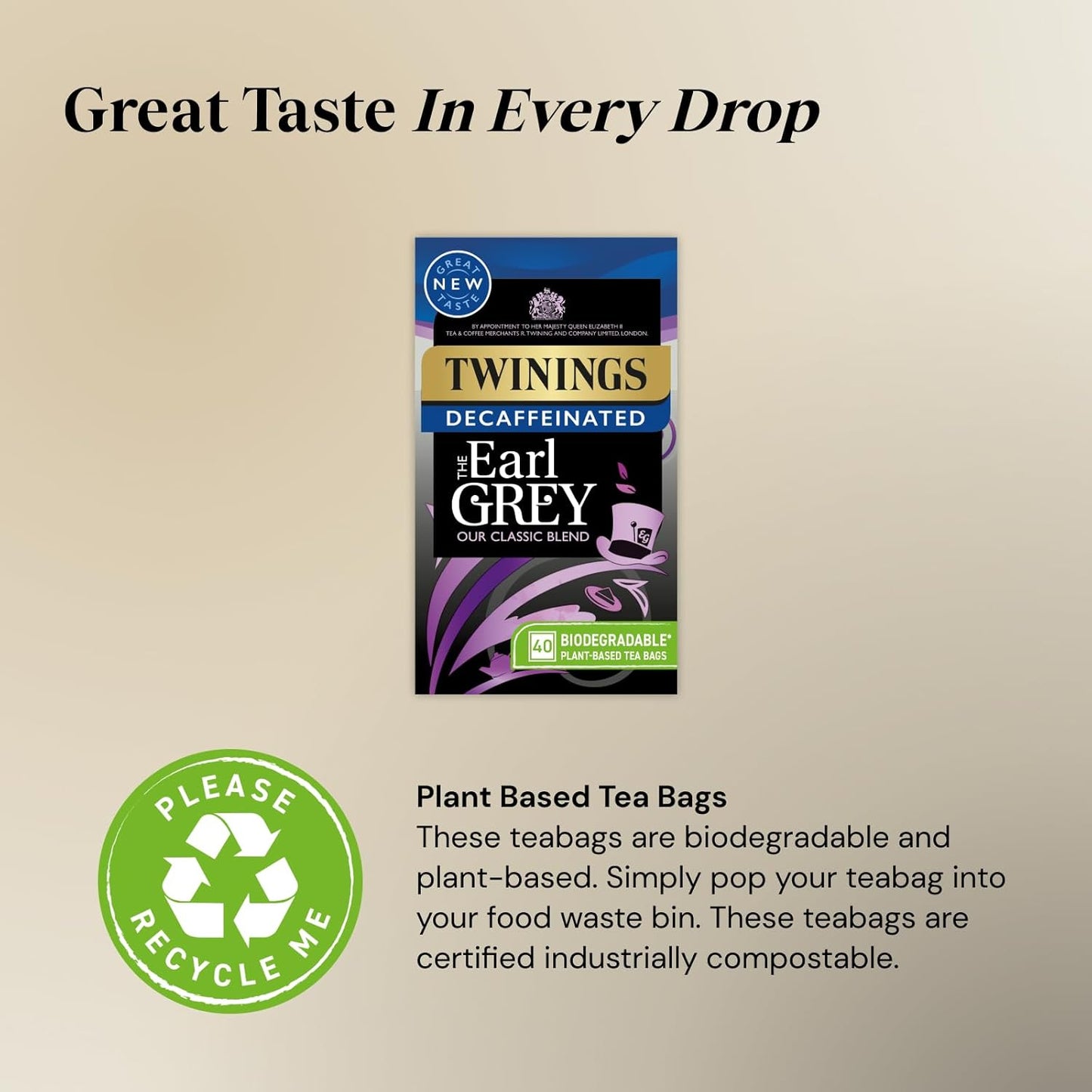Cup of decaf Earl Grey tea with bergamot and lemon