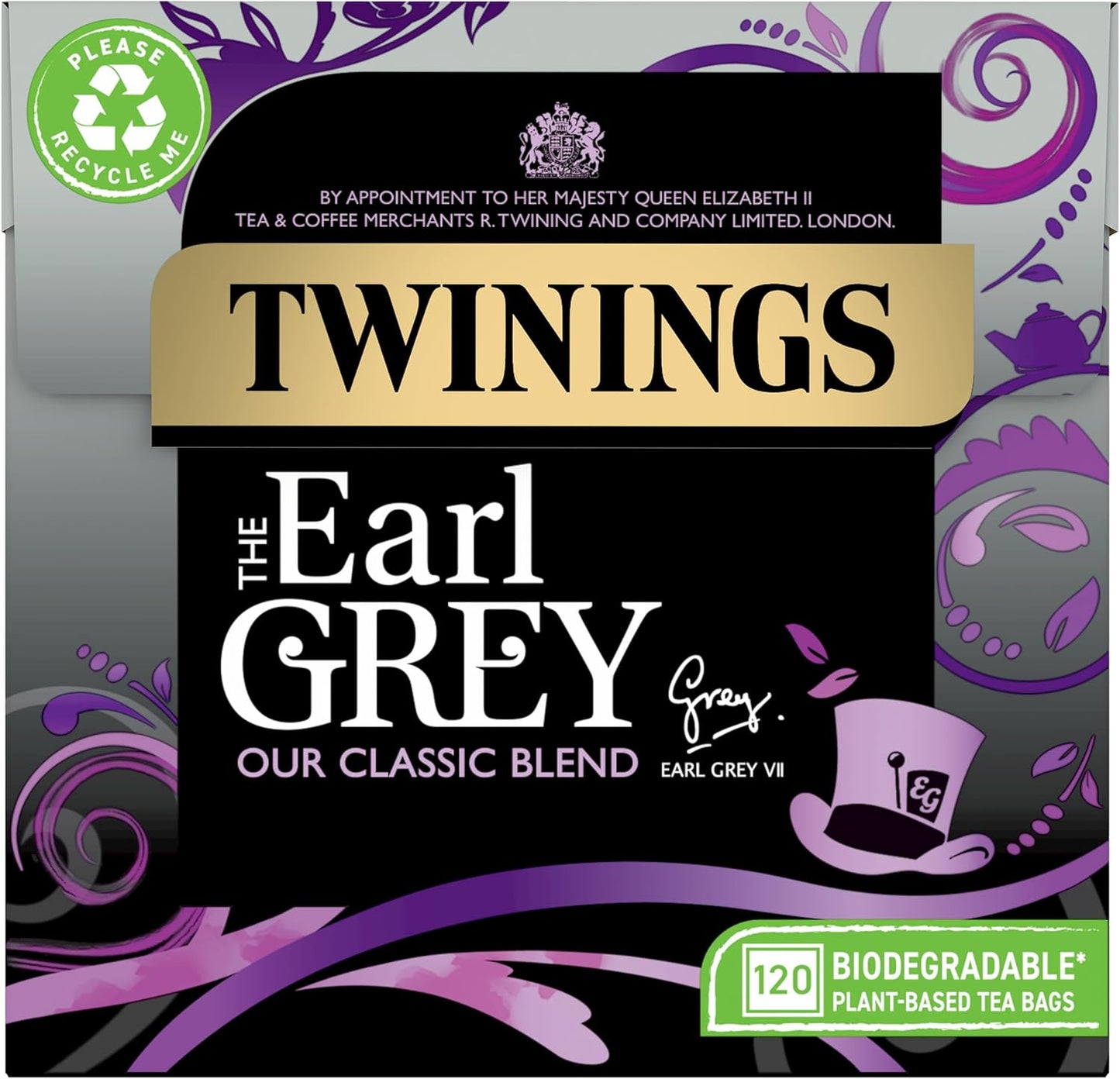 Twinings Earl Grey tea bags 120 pack box