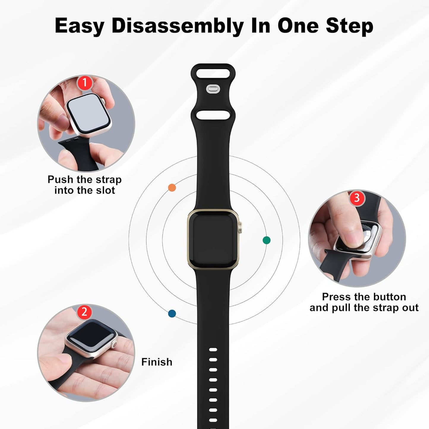 Modern pin and tuck Apple Watch strap design