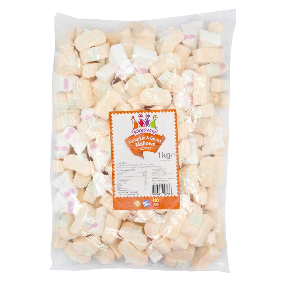Fluffy Halloween pumpkin and ghost marshmallows from Kingsway