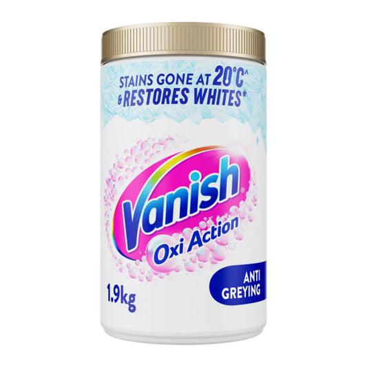 Vanish Gold Crystal White Powder 1.9kg for brilliant laundry whites