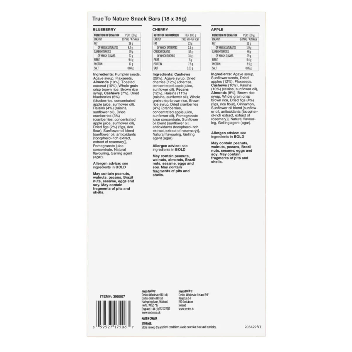 Variety pack with 6 Blueberry, 6 Cherry, 6 Apple bars