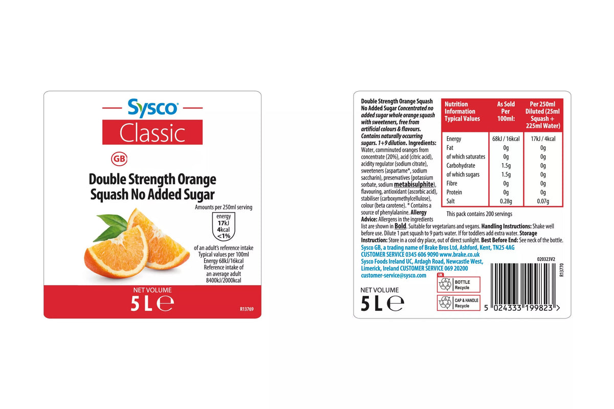 Orange squash concentrate made with real fruit juice