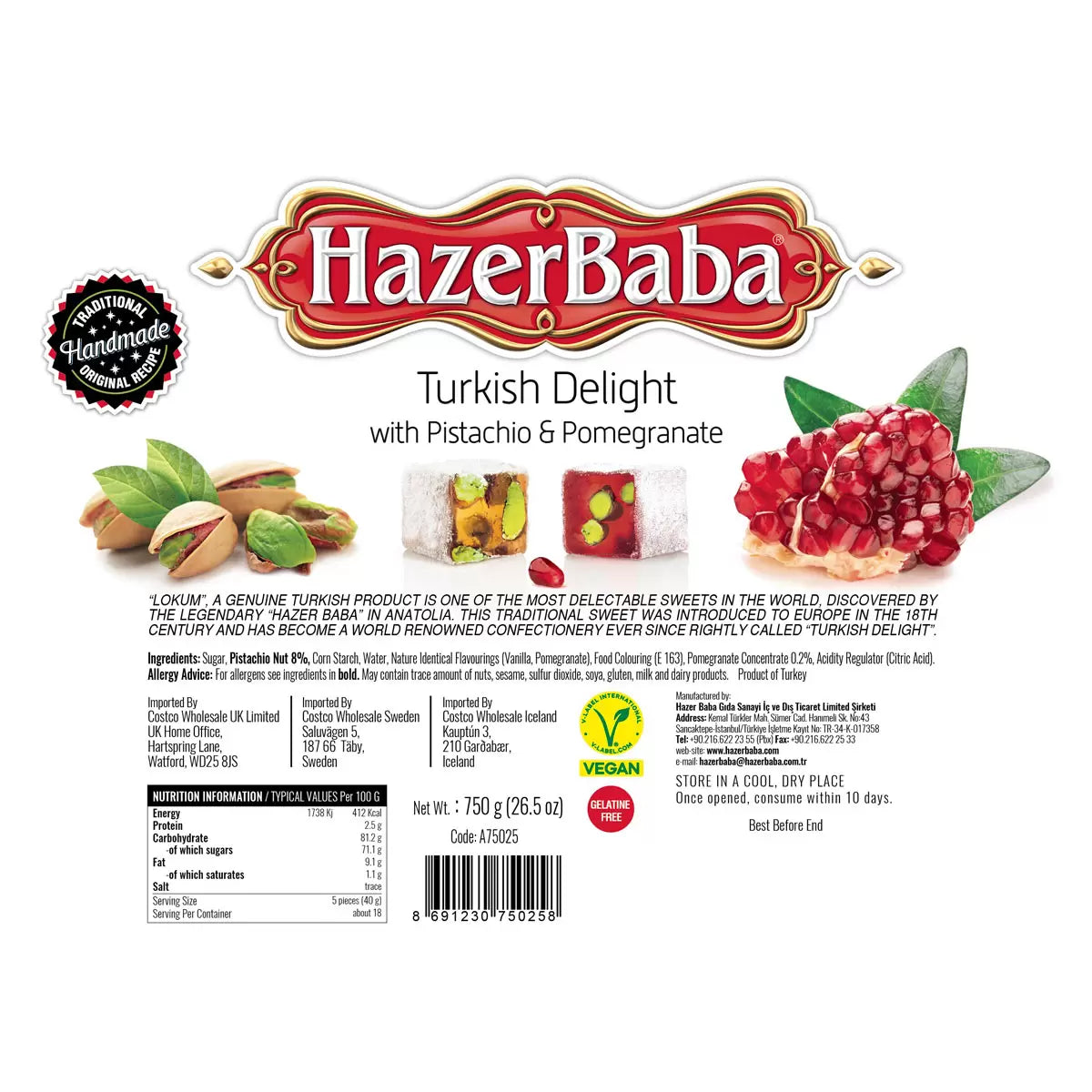 Soft, chewy handmade Turkish delight for sharing