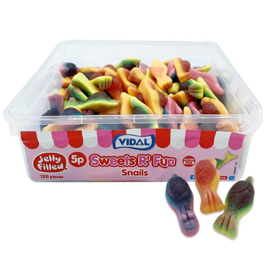 Vidal Jelly Filled Snails Tub fruit flavoured jelly sweets bulk pack
