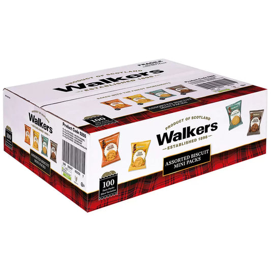 Walkers Assorted Mini Biscuits 100 x 25g individually wrapped packs