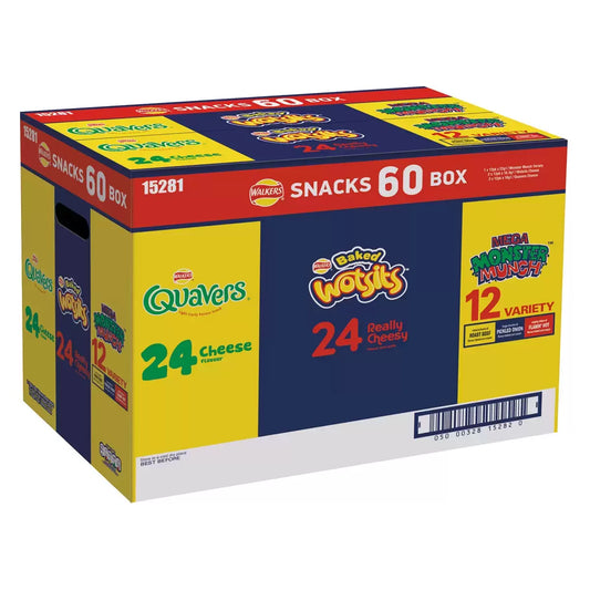 Walkers Crisps Variety Snack Box 60 Pack with assorted flavours